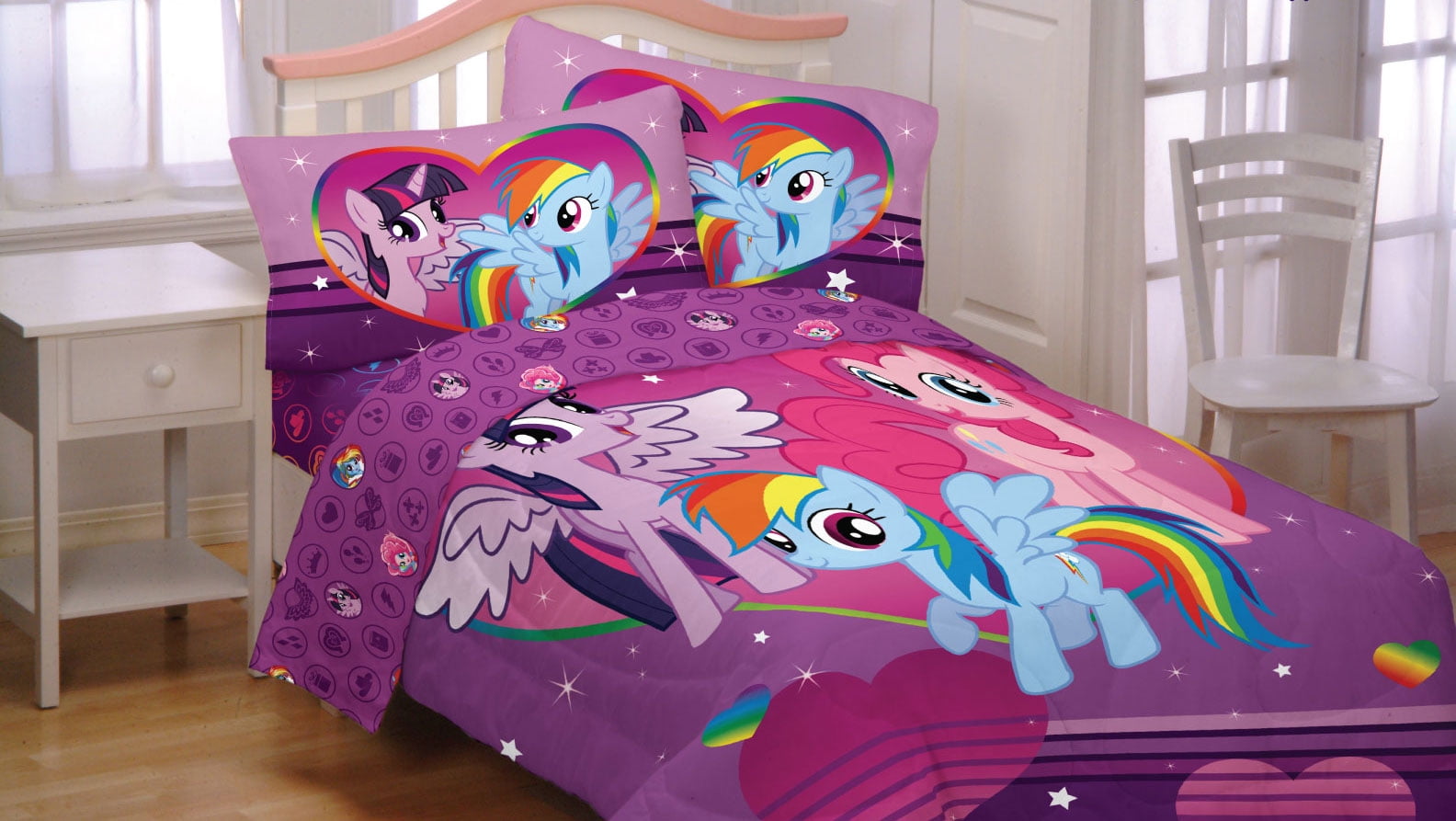 5 My Little Pony Twin Comforters Equestria Girls Rainbow Mania Bedding Walmart Com Walmart Com