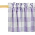 thumbnail image 2 of 3 Pieces Tier Curtains and Valance Set Buffalo Check Kitchen Tiers Plaid Gingham Rod Pocket Classic Short Small Cafe Curtains Country Farmhouse Cafe Bathroom 54"x18"/27"x24" Lilac & White, 2 of 8