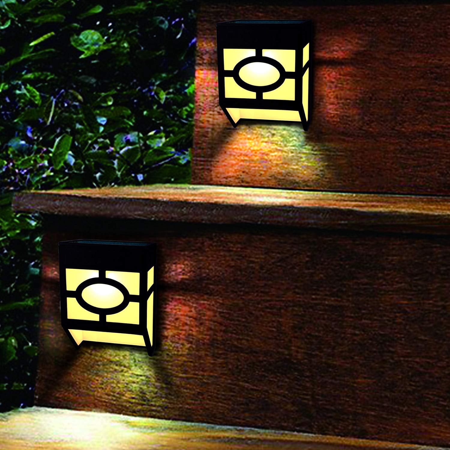 Solar Deck Lights Outdoor Wall Mount Fence Lights Color Changing Yard Patio 