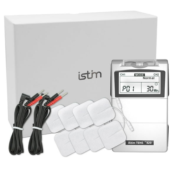 Estimulador iStim Tens EV820 con 8 electrodos de gel japonés para el tratamiento del dolor de espalda y rehabilitación.