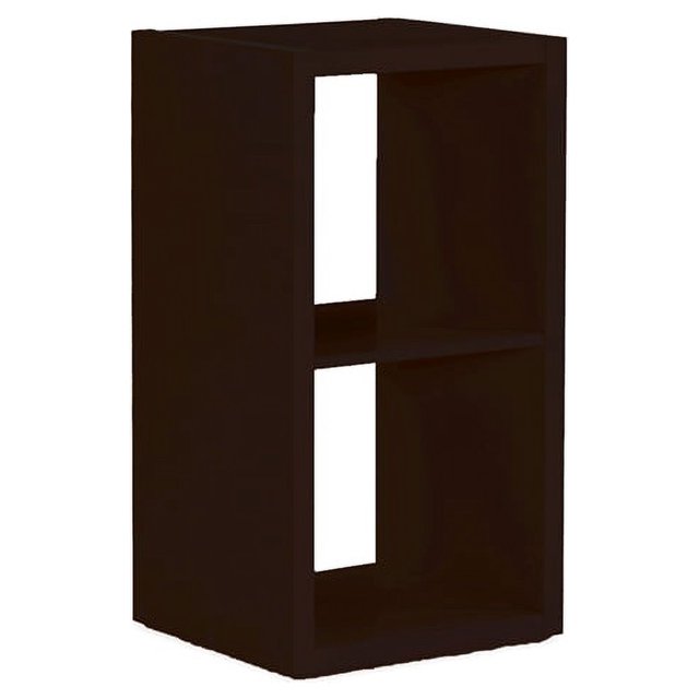 Riverbay Furniture Two Cubby Wood Storage Cabinet in Espresso