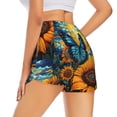 thumbnail image 4 of Picia Colorful Cloud Butterfly Sunflower Pattern Women's 2 in 1 Athletic Running Shorts High Waisted Workout Casual Gym Sweat Shorts with Comfy Liner Zipper Pockets-Large, 4 of 9