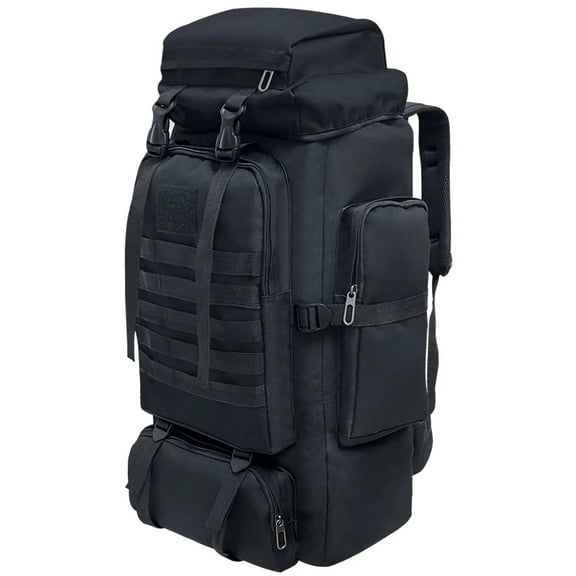 TEAFIRST 80L Camping Backpack, Hiking Daypack, Large Capacity, Waterproof for Travel Camping Black