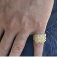 thumbnail image 5 of Mens Nugget Ring 14K Gold Plated over Real Solid 925 Sterling Silver Iced Diamond Cut Size 11, 5 of 11
