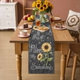 thumbnail image 2 of You Are My Sunshine Table Runner 60 Inches Long Farmhouse Dress Scarves, Yellow Sunflowers Cute Bees Heart Dark Gray Dining Tablerunner for Coffee Table/Kitchen Island/Party Décor, 13" x 60", 2 of 8
