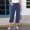 Navy, variant on USSUMA Linen Capri Pants for Women Casual Summer Elastic Waist Straight Leg Crop Pants Drawstring Beach Trousers with Pockets My Order