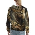 thumbnail image 7 of Fotbe Palatial Gold Pattern Horse Pattern Womens Long Sleeve Hoodie, Pullover Hooded Sweatshirt, Kangaroo Pocket Hoodie with Eye-catching Drawstrings-, 7 of 7