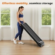 JIOABL Compact Treadmill Under-Desk Walking Pad, Quiet & Portable Exercise Workout Fitness Machine for Home Office Small Spaces, Black