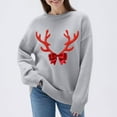 thumbnail image 2 of Ribbed Sweaters for Women Christmas Elk Cardigan Long Sleeve Crew Neck Cardigans Warm Knit Pullover Tops Loose Casual Sweatshirts Basic Winter Outfits, 2 of 8