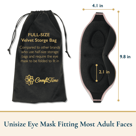 ComfiTime 2Pack Sleep Mask - 100% Blackout Eye Mask for Sleeping, Eye Covers for Men and Women, Contour Blindfold with Nose Baffle, Soft & Lightweight, Latex-Free