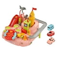 thumbnail image 1 of Conjunto de vehículos de juguete, 6 configuraciones, pista de carreras, juego de aventuras de coches para divertirse. rosa, 1 of 9