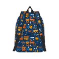thumbnail image 2 of Bixox Funny Steam Train Printing Canvas Backpack Lightweight Casual Travel Backpack School Backpack Fits 15.6 Inch Notebook, 2 of 5
