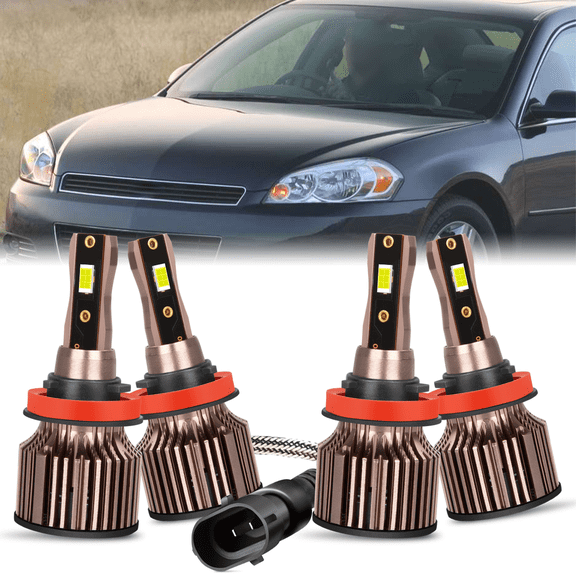 For Chevy Impala 2006-2013 4PC LED Headlight Bulbs High&Low Beam Combo Kit 6500K