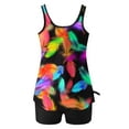 thumbnail image 6 of BONIXOOM Women Conservative Print Strappy Back Set Two Piece Swimsuits Swimdress, 6 of 6