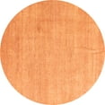 thumbnail image 1 of Ahgly Company Indoor Round Abstract Orange Modern Area Rugs, 4' Round, 1 of 4