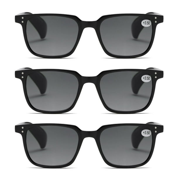 3 Pairs Mens Womens Unisex Reading Sunglasses Magnified Full Tinted