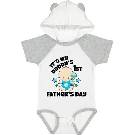 

Inktastic Its My Daddys 1st Fathers Day with Baby and Stars Gift Baby Boy or Baby Girl Bodysuit