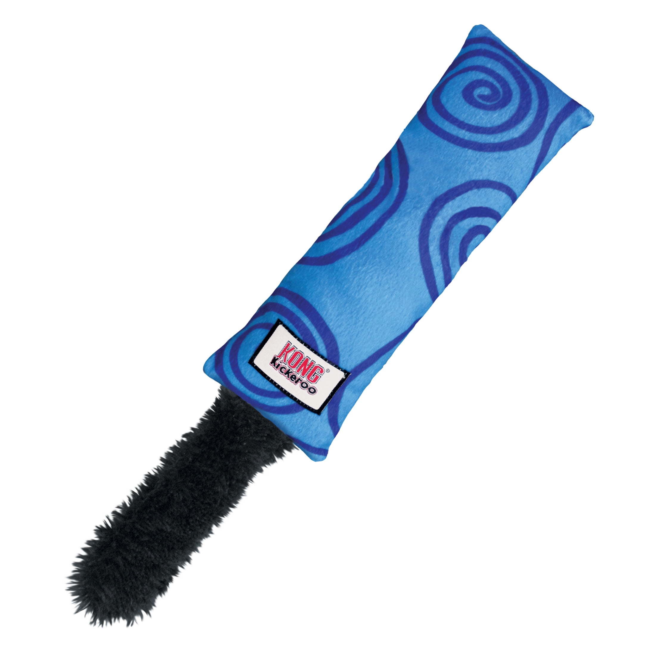 KONG® Kickeroo® Swirl Oversized Crinkle Catnip Cat Toy, Blue, with Premium North American Catnip
