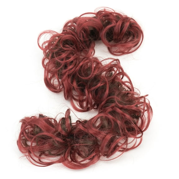 XmhyTop Curly Messy Updo Hairpiece, Heat-Resistant Synthetic Fibres Hair Wrap, Ideal for Daily Styling & Special Occasions, Red