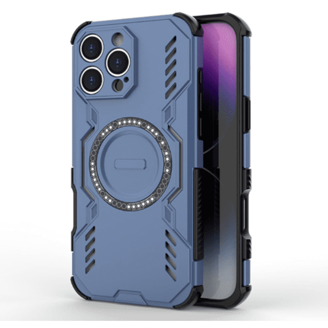 Funda Azul Marino Protectora Antitranspirante Para IPhone 16 Pro Max