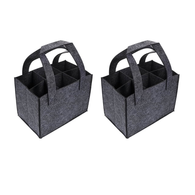 Portavasos portátil para 6 vasos, portavasos plegable para coche y barco, portavasos reutilizables con asas, bolsa organizadora para bebidas frías y calientes, café, vino y cerveza, 2 unidades