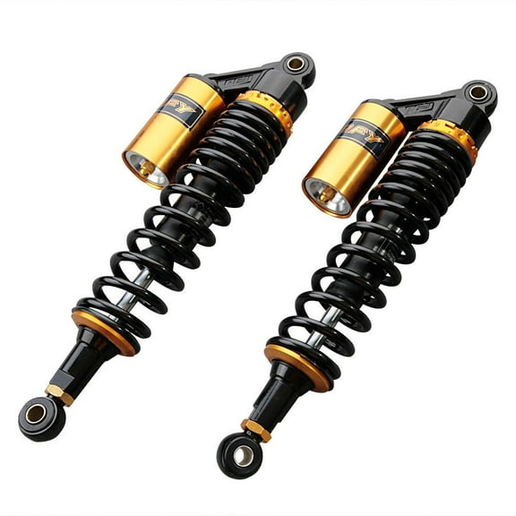 GZYF 2PCS 375mm Air Shock Absorbers for Motorcycle Universal Fits Honda Suzuki Yamaha Kawasaki ATV Go Kart Quad Dirt Sport Bikes Black & Gold