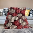 thumbnail image 2 of ONETECH  Floral Throw Blanket, Flourishing Chrysanthemums Chinese Pattern Inspired Flannel Accent Piece Soft Couch Cover for Adults, 2 of 6