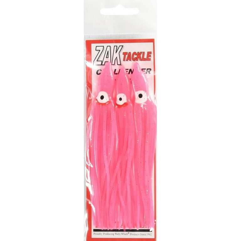 Zak Tackle Challenger Squid Trolling Fishing Lure, Pink, 4 1/2”, 3-pack,  Soft Baits 