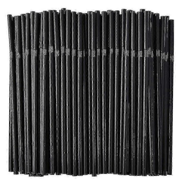 500/200/100pcs Flexible Bendy Black Drinking Straws Plastic Disposable Straws-ZY