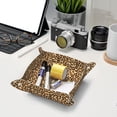 thumbnail image 6 of Valet Tray, Leopard print yellow trendy Faux Leather Desk Tray Vanity Tray Night Stand Organizer Catch All Tray Key Bowl for Entryway Table, Elegant Valet Tray Storage for Men Women, 6 of 7
