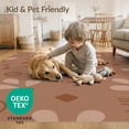 thumbnail image 4 of ODIKA 4'x6' Warm Earthy Tones Geometric Delight Washable Area Rug Playful Abstract Motif with Retro Charm for Dorm Room, Small Living Stain Resistant Low Profile, Easy Care, 4 of 7