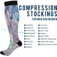 thumbnail image 4 of GZHJMY Blue Purple Marble Texture Compression Socks for Women Men, Knee High Stockings for Athletic Sports,Running,Travel, 4 of 7