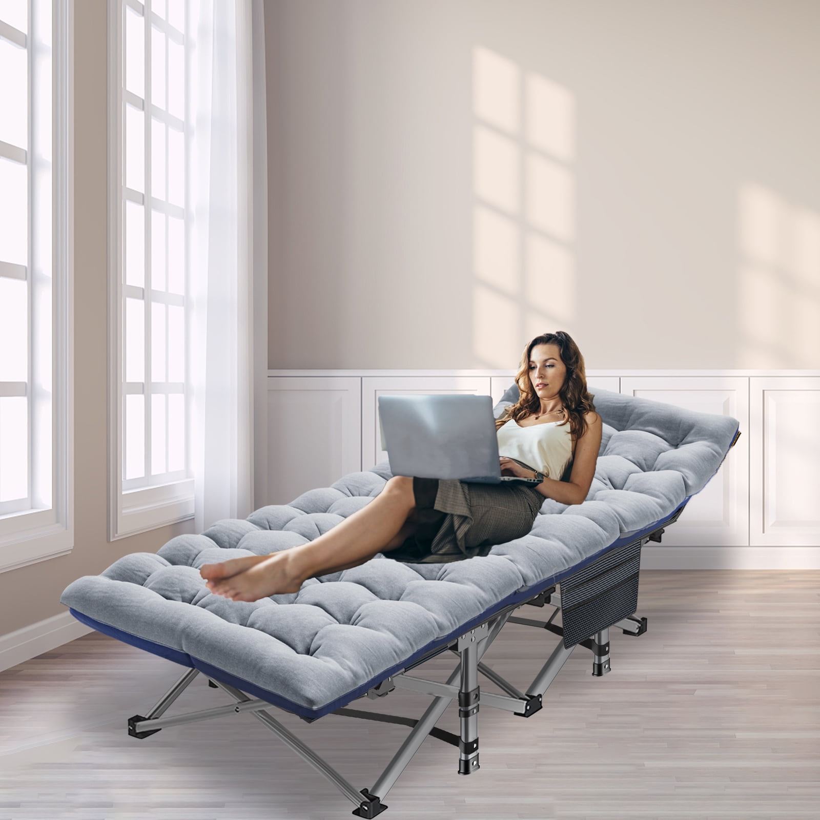 NAIZEA Folding Camping Cot for Adults, Lounge Chair,Portable travel cot