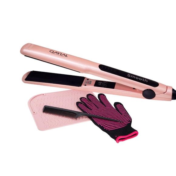 Plancha para Cabello Smooth Claylal Professional Placas de Ceramica 1 1/4” con Iones Negativos 480°F (250°C)