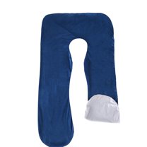AUQ Pillow Covers Warm Breathable Suitable for Pregnancy U-Shaped Pregnancy Pillowcovers U-Shaped Fit Stable Support U Shaped Pillow Cover 140x80cm,Dark Blue