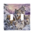 thumbnail image 2 of Dailycode Light Switch Plate Covers 3 Gang Wall Plate Plastics Outlet Covers for Kitchen Home Office Decor Snow Wolf Family, 2 of 8