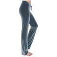 thumbnail image 4 of Women High Waist Velvet Yoga Pants Flared Stretchy Wide Leg Velvet Yoga Trousers Soft Plush Velour Bootcut Slacks, 4 of 7