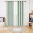 thumbnail image 4 of Deconovo 100% Black Out Curtains 84 inches Long, Thermal Insulated Grommet Living Room Bedroom Linen Curtains (Light Green, 52W x 84L inch, 2 Panels), 4 of 8
