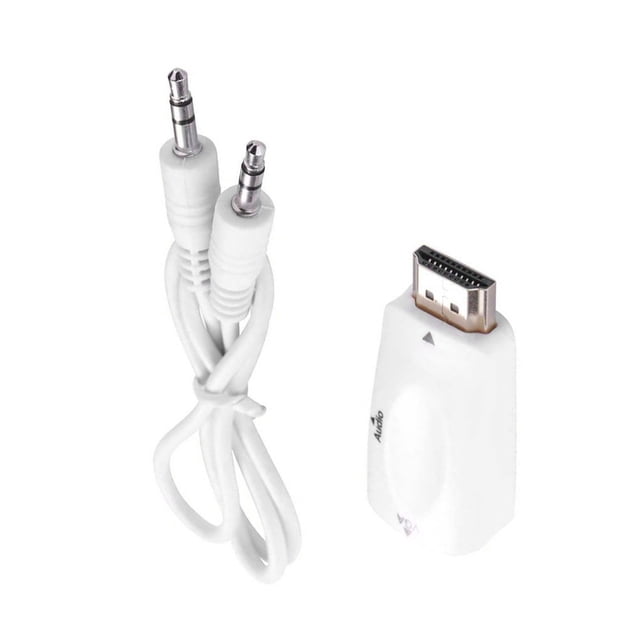 Convertidor de cable de audio HD a VGA Adaptador de video de bajo consumo 1080P Dispositivo VGA Ourput, blanco Methold EL4879-01