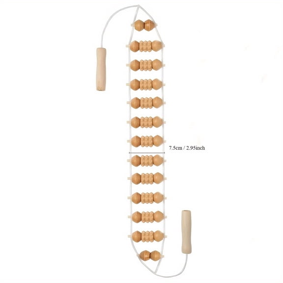 Wood Massage Tools, Back Roller Strip Trigger Point Self Massager, Full Body Muscle Massage, Back Massage Tool