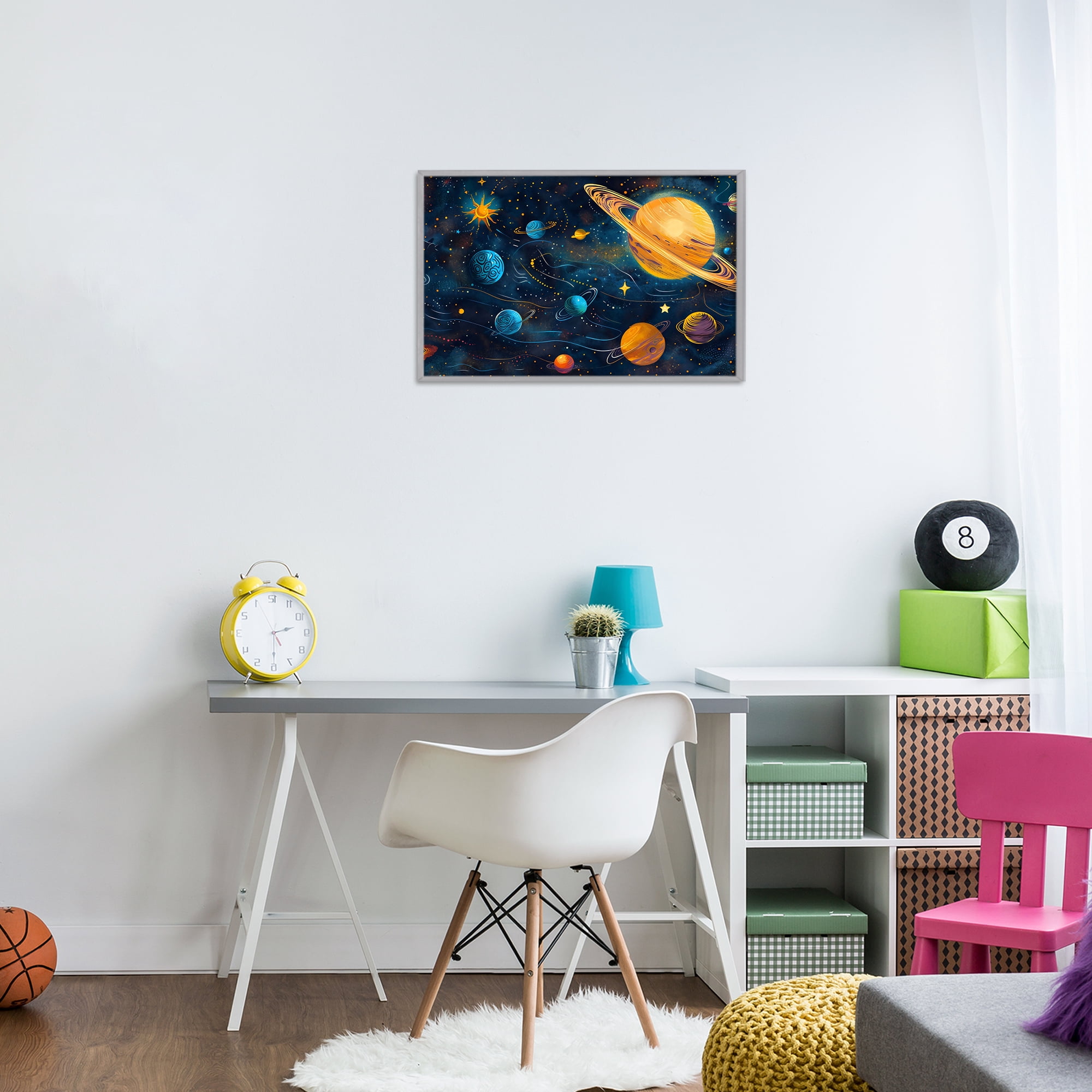 Stupell Industries Two Suns Galaxy Scene Gray Framed Giclee Art, design by Creative Studio