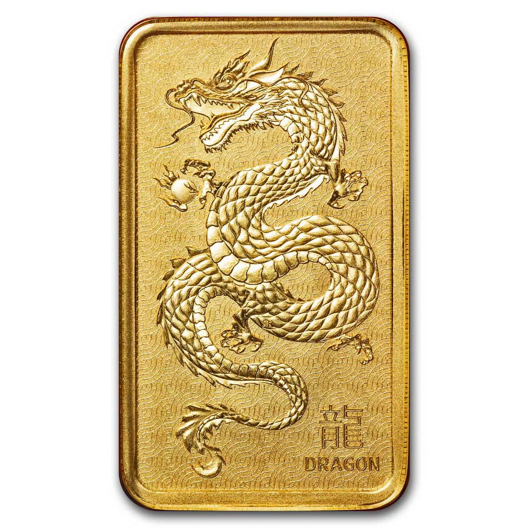 2024 1 oz Gold Bar - Perth Mint Lunar Dragon (In Assay)