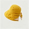 thumbnail image 4 of Hfnxid Women's Korean-Style Color-Block Bucket Hat with Bow, Wide-Brim Sun Cap for Face-Slimming Look, Breathable Lightweight Summer Shade Hat, 4 of 5