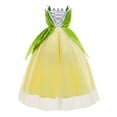 thumbnail image 2 of Girls Tiana Princess Dress Sleeveless Fancy Halloween Outfit for 3-10Y, 2 of 8