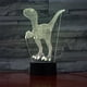 thumbnail image 1 of Lámpara de mesa con luz nocturna, diseño de dinosaurio, dormitorio infantil, LED 3D, arco iris, 1 of 2