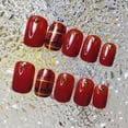 thumbnail image 3 of Juego de parches para uñas HUOGUO, gel de gelatina rojo vino extraíble, 24 piezas, 3 of 4