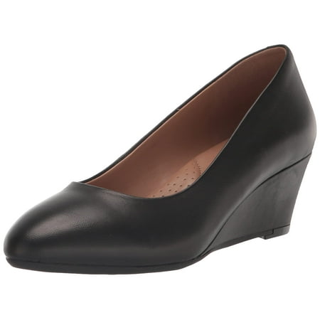 Aerosoles - Women's Inner Circle Heel - Leather Pointed Toe Dress Pump with Memory Foam Footbed, 7, Black