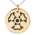 thumbnail image 1 of Stainless Steel Barbed Wire Radioactive Engraved Small Medallion Circle Charm Pendant Necklace, 1 of 1