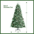 thumbnail image 2 of Gymax 8 Ft Snow Flocked Christmas Tree Artificial Unlit Hinged Tree w/Pine Cones, 2 of 10