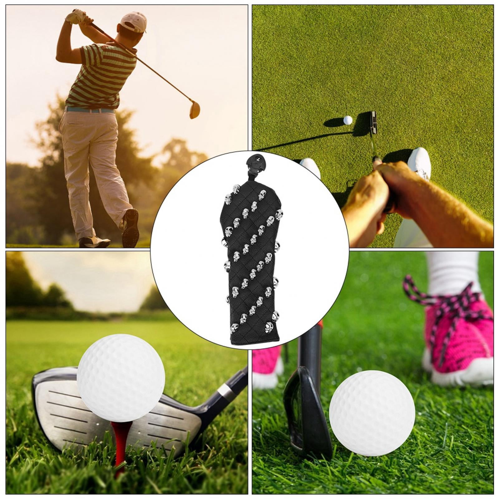 Nieyigj Premium PU Leather Skull Golf Club Head Cover for Hybrids, Water-Resistant Padded Protection, Small Black (11.6 in / 29.5 cm) Headcover Accessory